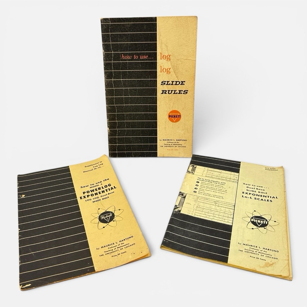 Lot of 3 Pickett Exponential Log Slide Rule How to . . . Booklets Hartung 1953 - Picture 11 of 15
